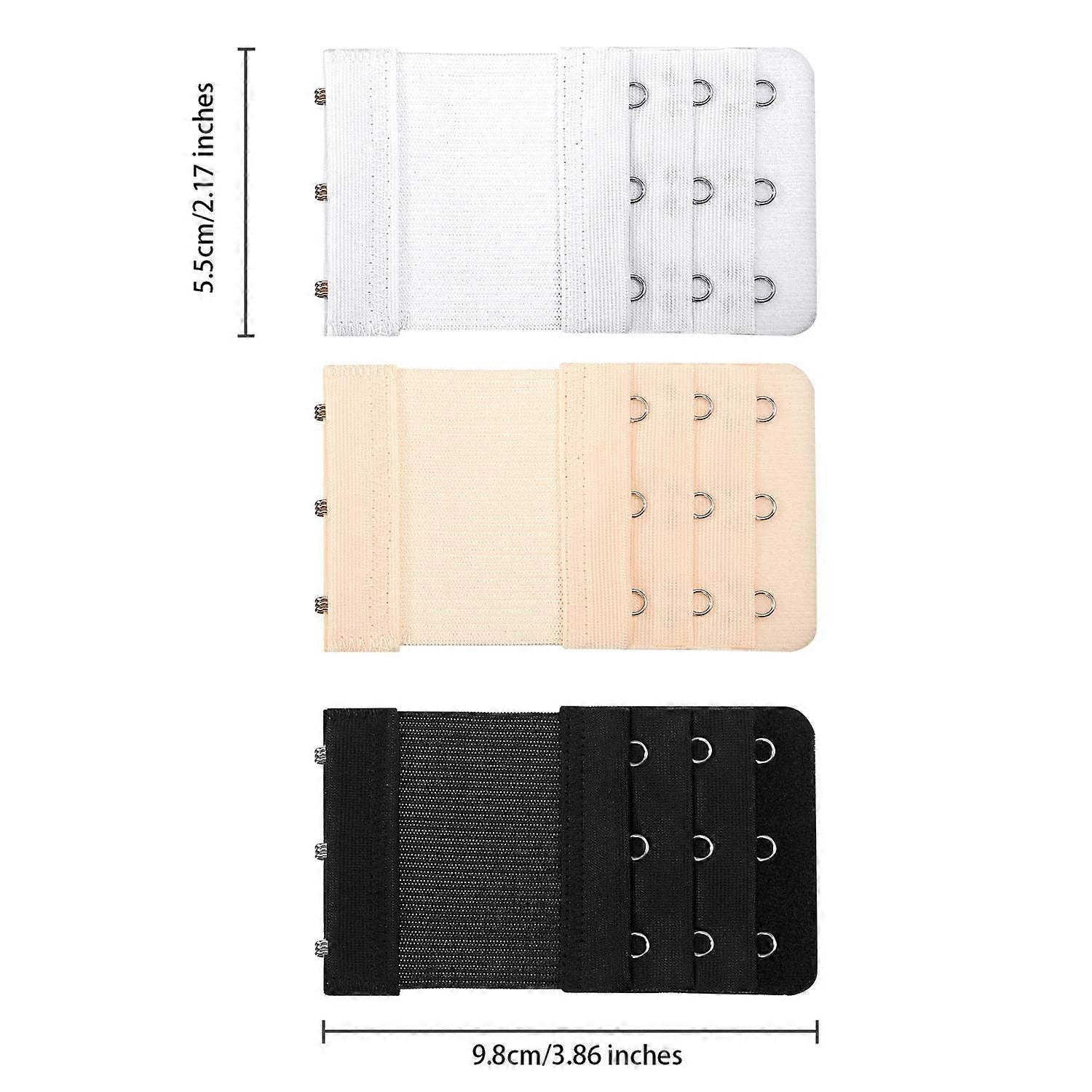 9 Pcs Women's Bra Extender Elastic Bra Extension Strap 3 Hooks 3 Rows Bra Extension Bands