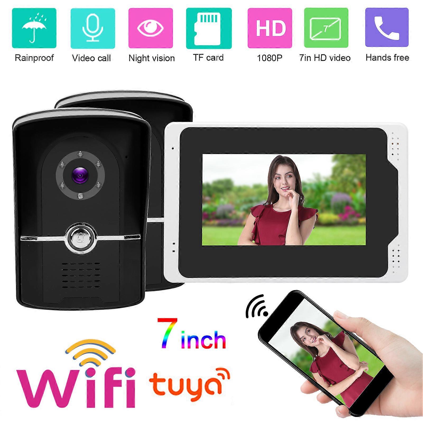 1080P Wifi Video Doorphone 7in TFT Display 2 Units Night Vision