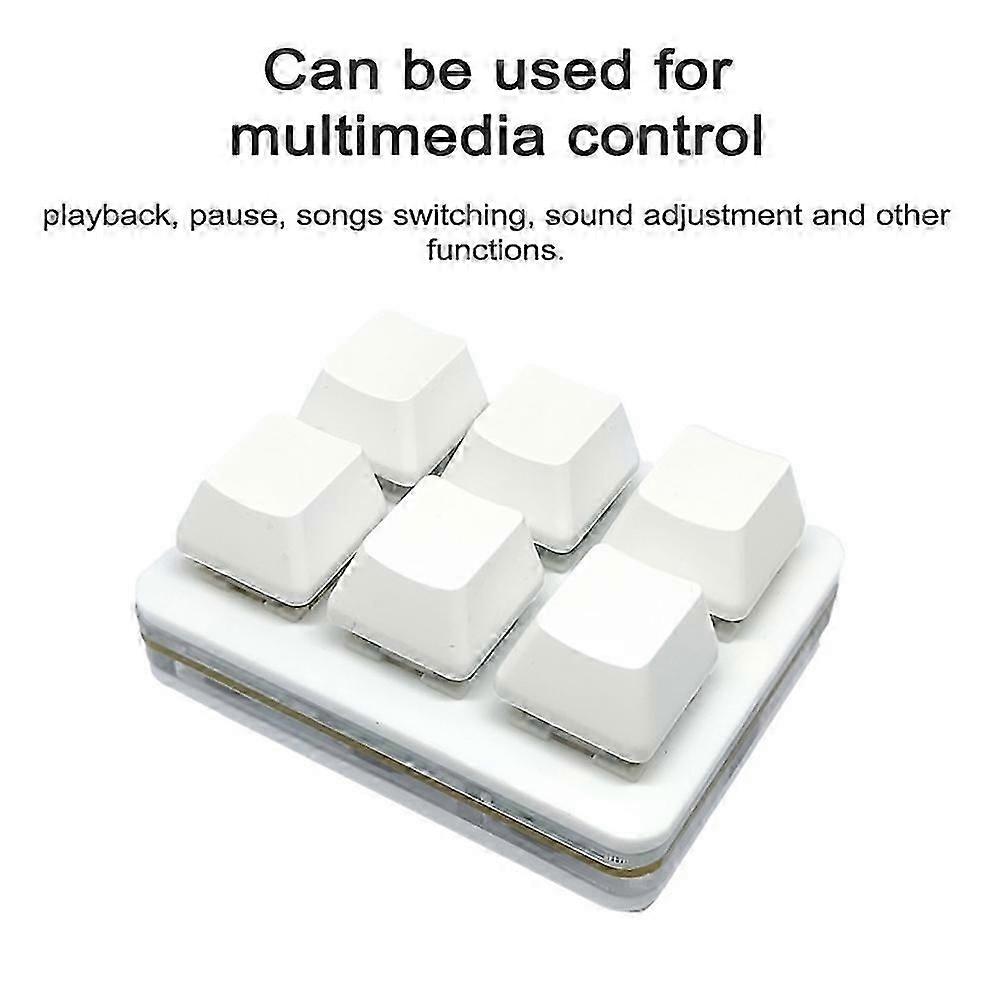 Portable Keyboard 6Keys Shortcut Keys Custom Keyboard USB PlugAndPlay Keyboard Keypad Mechanical Keyboard x