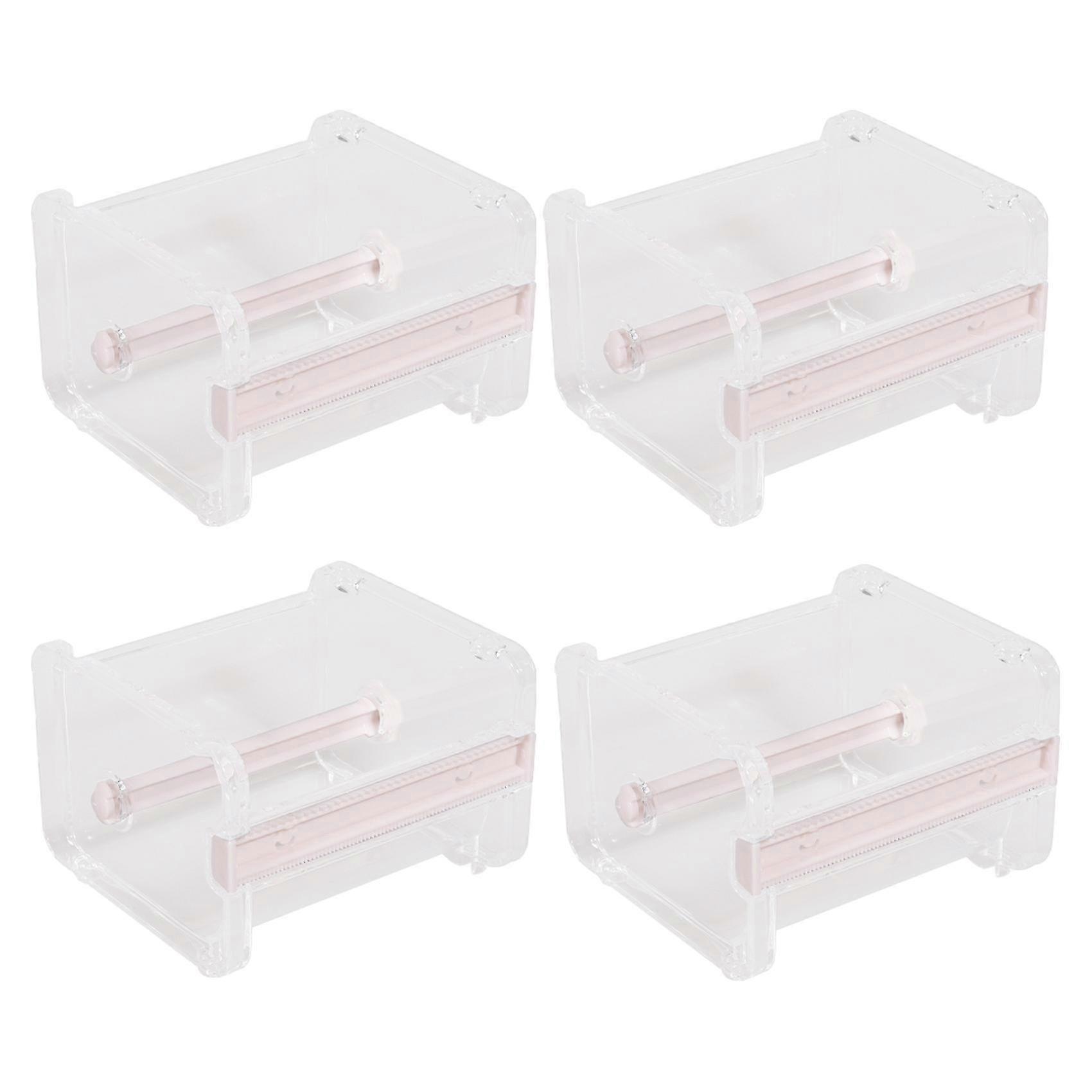 4-Packung transparenter sichtbarer Desktop-Multi-Washi-Abdeckbandspender, Klebebandschneider, Rollenbandhalter