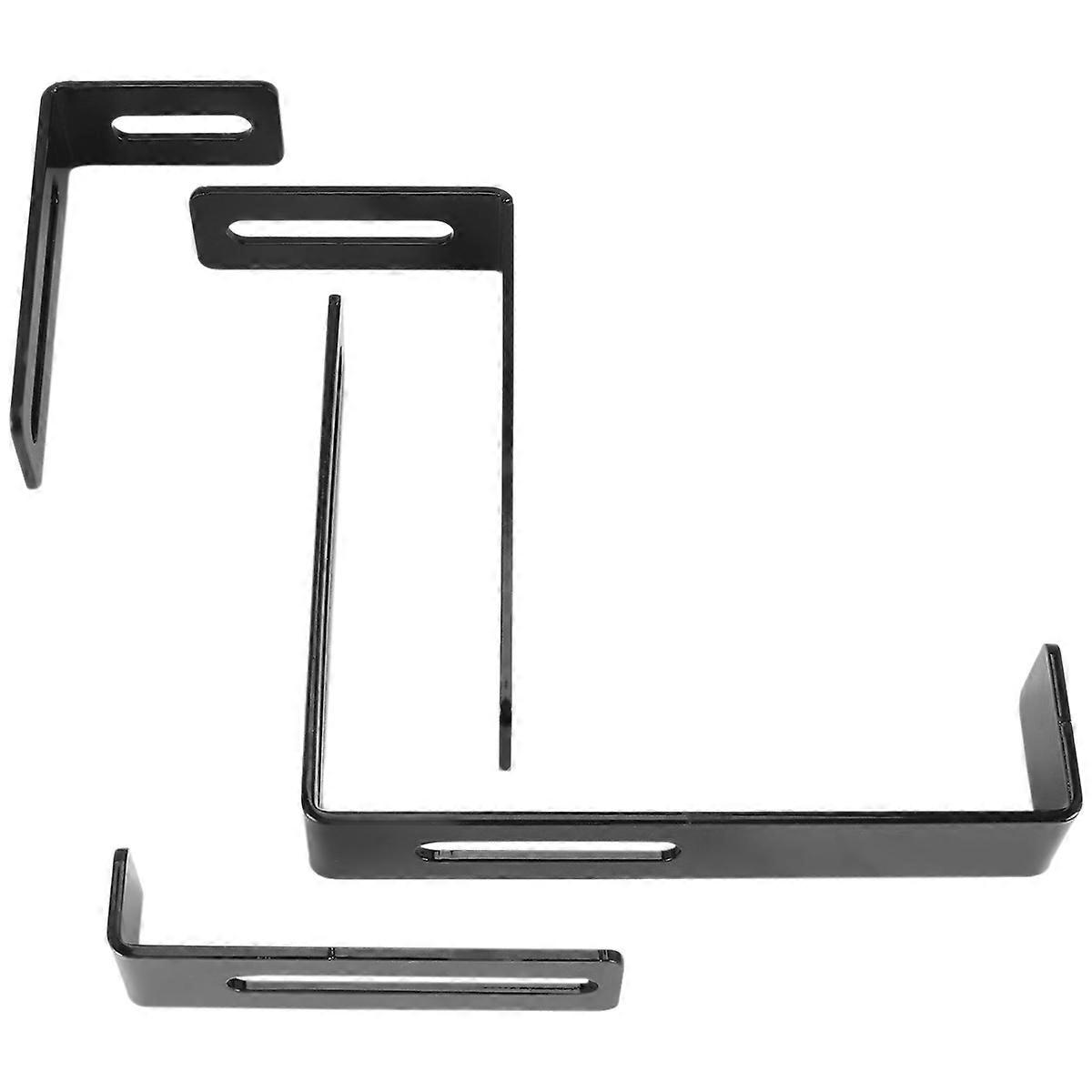 1 Pair Rail Balcony Planter Holder Iron Hooks Height Adjustable -S