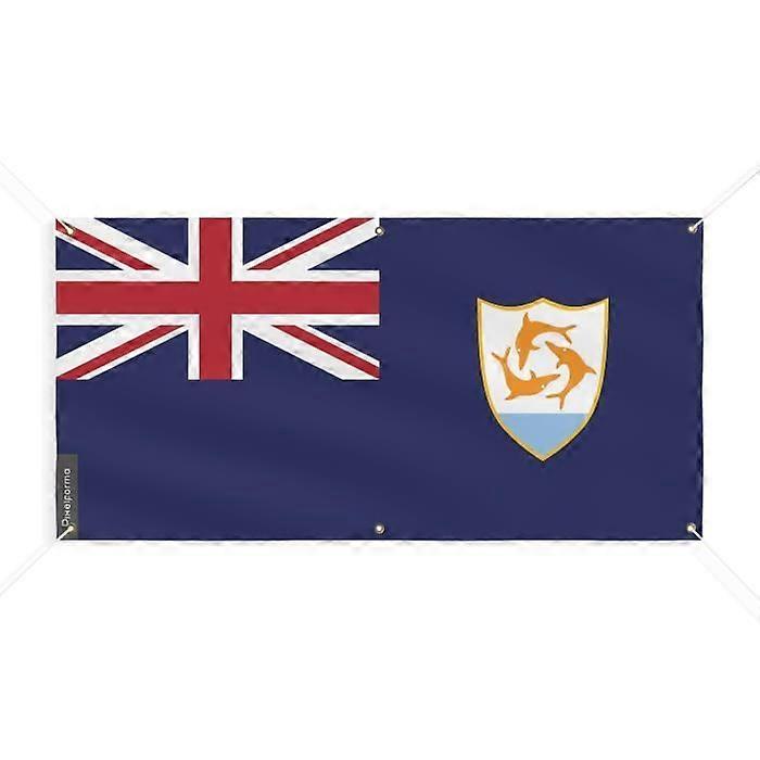 Anguilla Flag Banner - PIXELFORMA - 50x100cm - 6 Eyelets - Durable Polyester - Blue