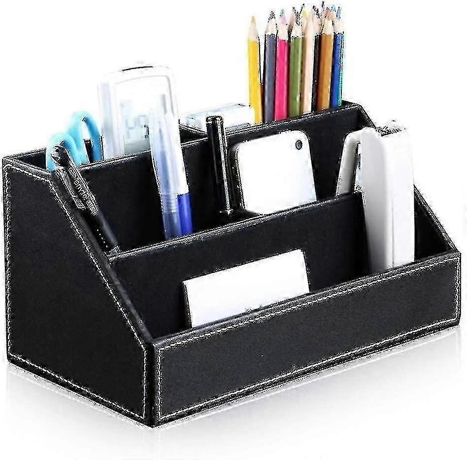 Special Black Leather Remote Control Stand Tv Guide Cd Dvd Controller Organizer Desktop Stationery H