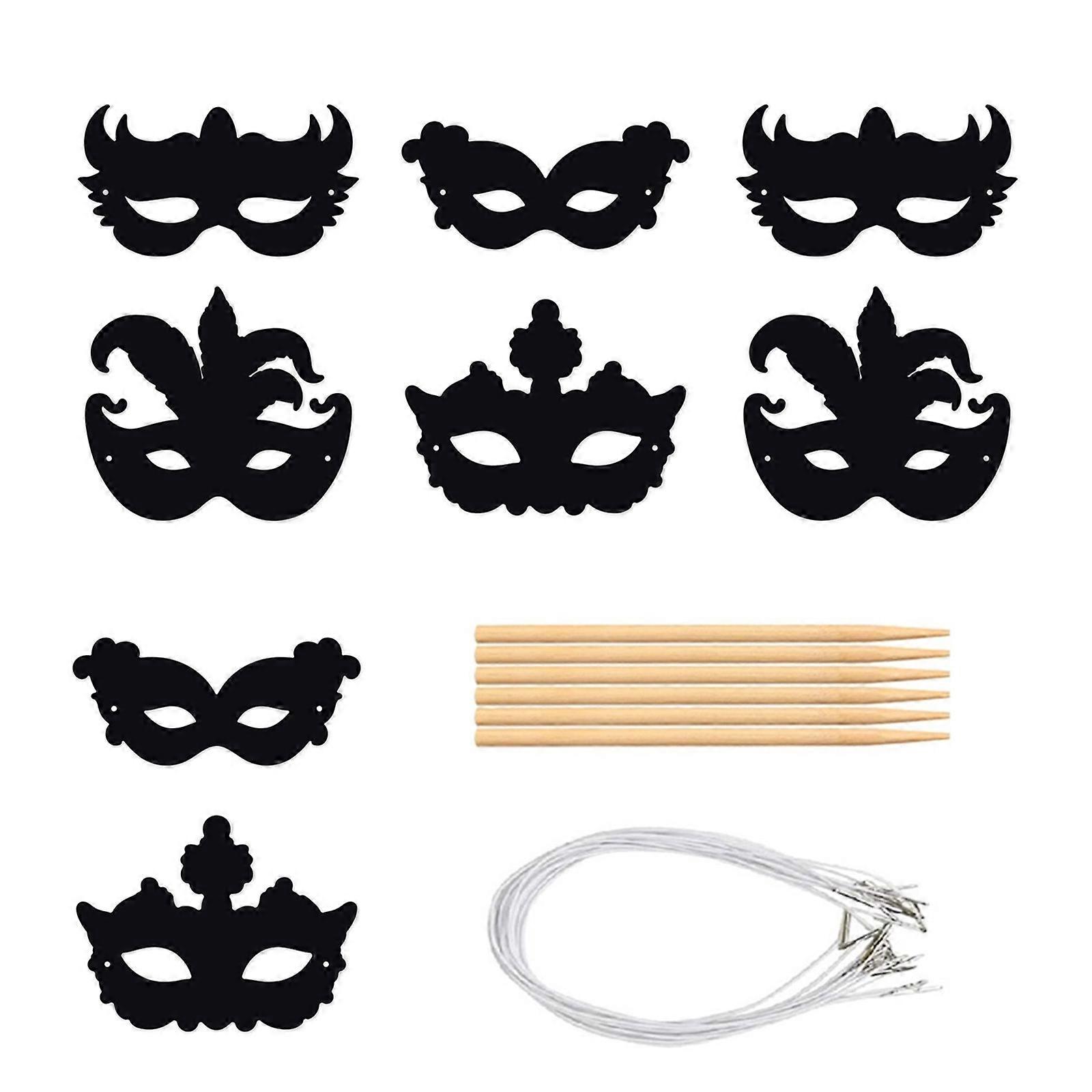 Pack Of 8 Scratch Mask Adornment Bringing Pleasure And Mystery To Carnivals And Parties Suitable For Various Event
