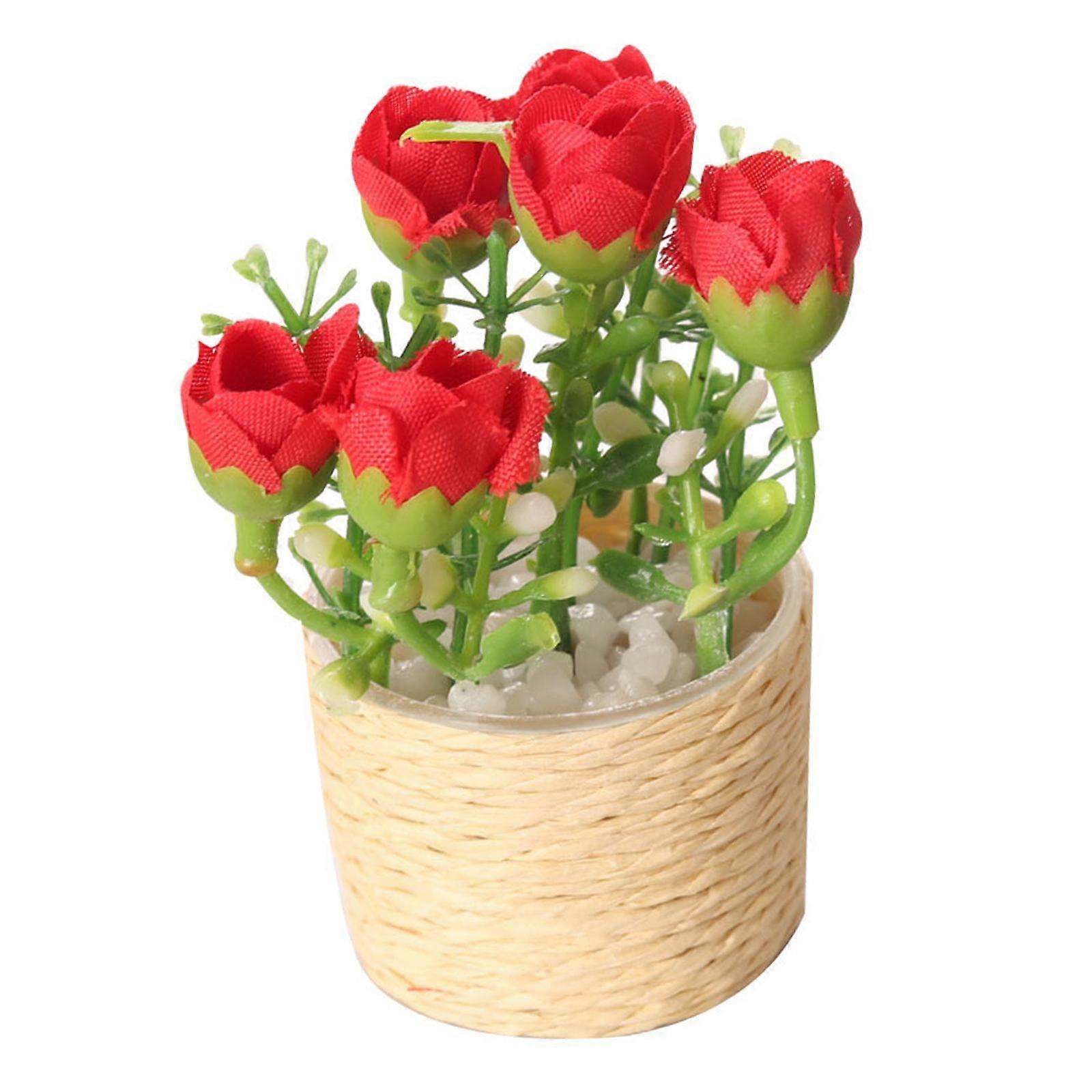 Miniature Dollhouse Flower Scenery Model 1:6 Artificial Bonsai Model for Micro