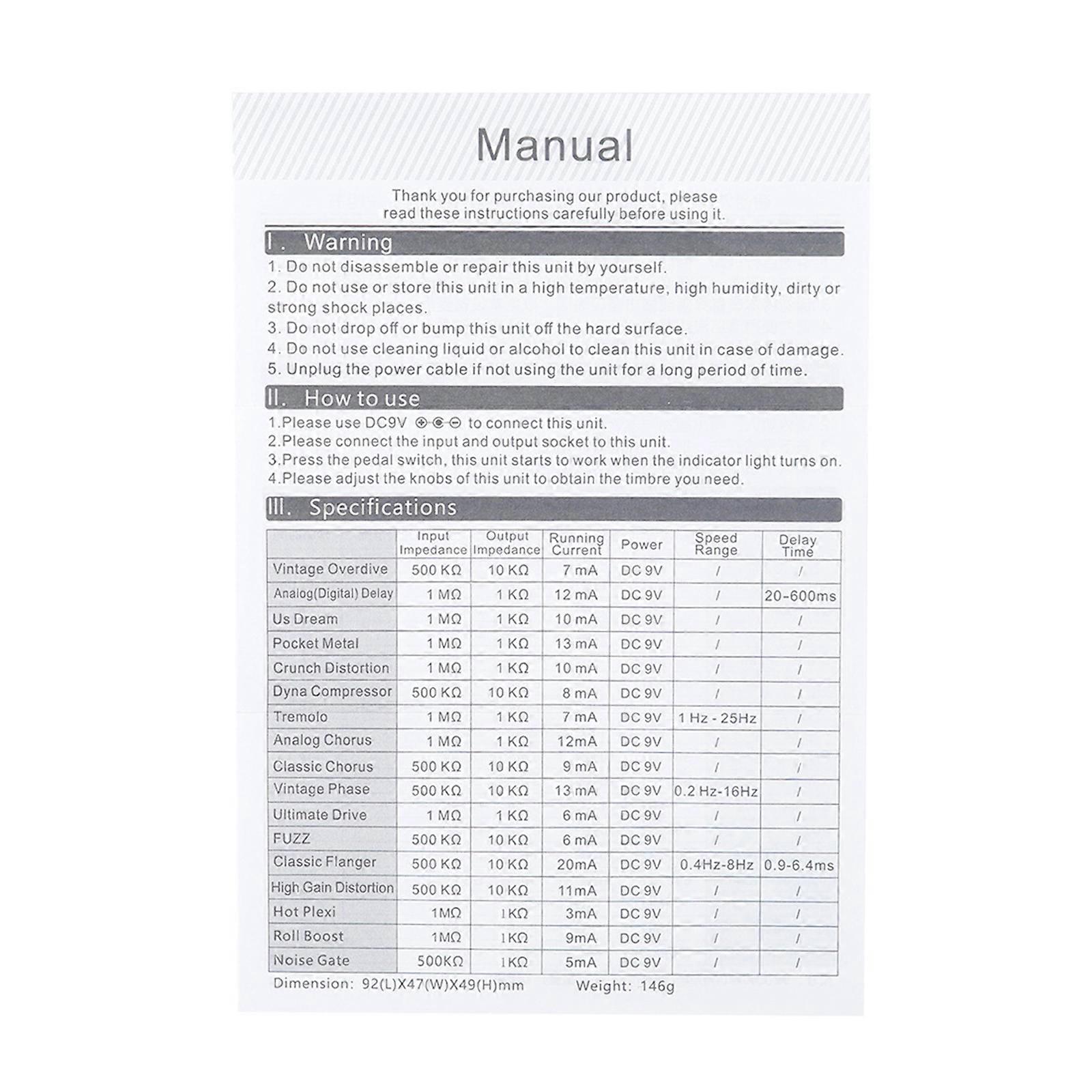 Analog Delay Guitar Effect Pedal with Control Knobs Mini Single Pedal for Electric Guitars 9V Guitar Effects Pedals Multicolor