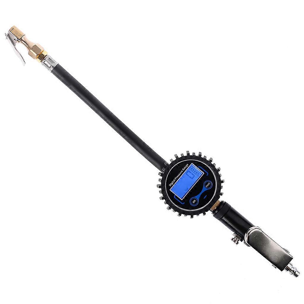 Digital LCD Display Car Truck Air Tire Pressure Inflator Gauge Dial Meter Vehicle Tester Tyre Inflation Monitoring Tool Black