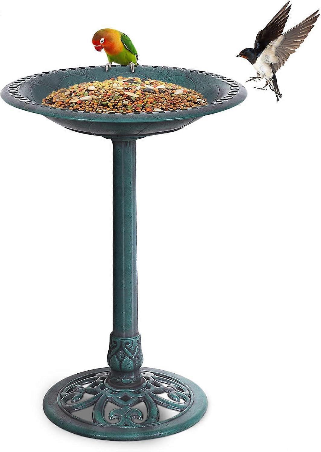 51 x 72 cm Standing Bird Bath, Bird Feeder, Wild Birds, Retro Bird Feeder for Bird Bath, Garden, Green