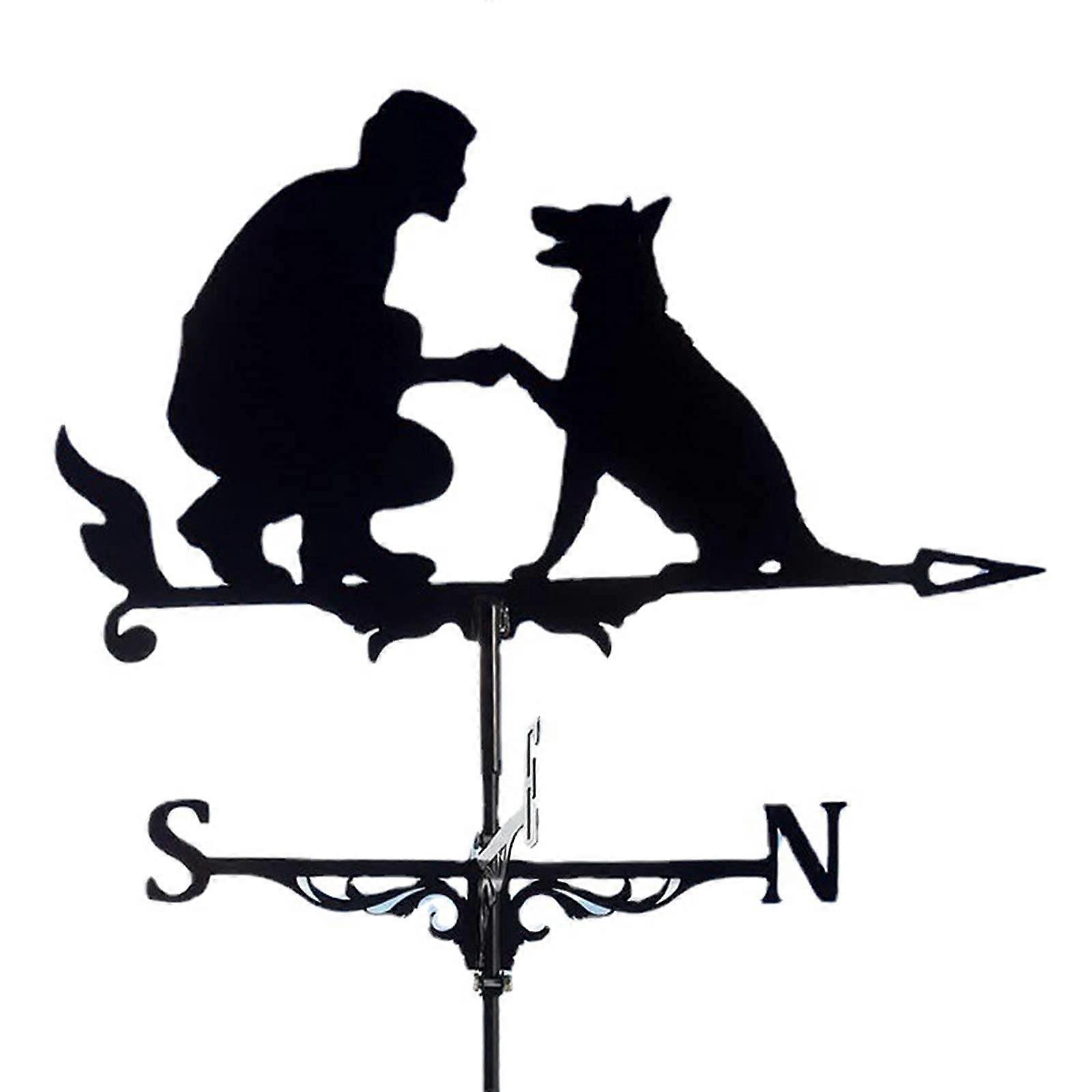 Creative Metal Weather Vane for Roof Mounting, Durable Wind Direction Indicator, Rustic Outdoor Gift for Garden Decor