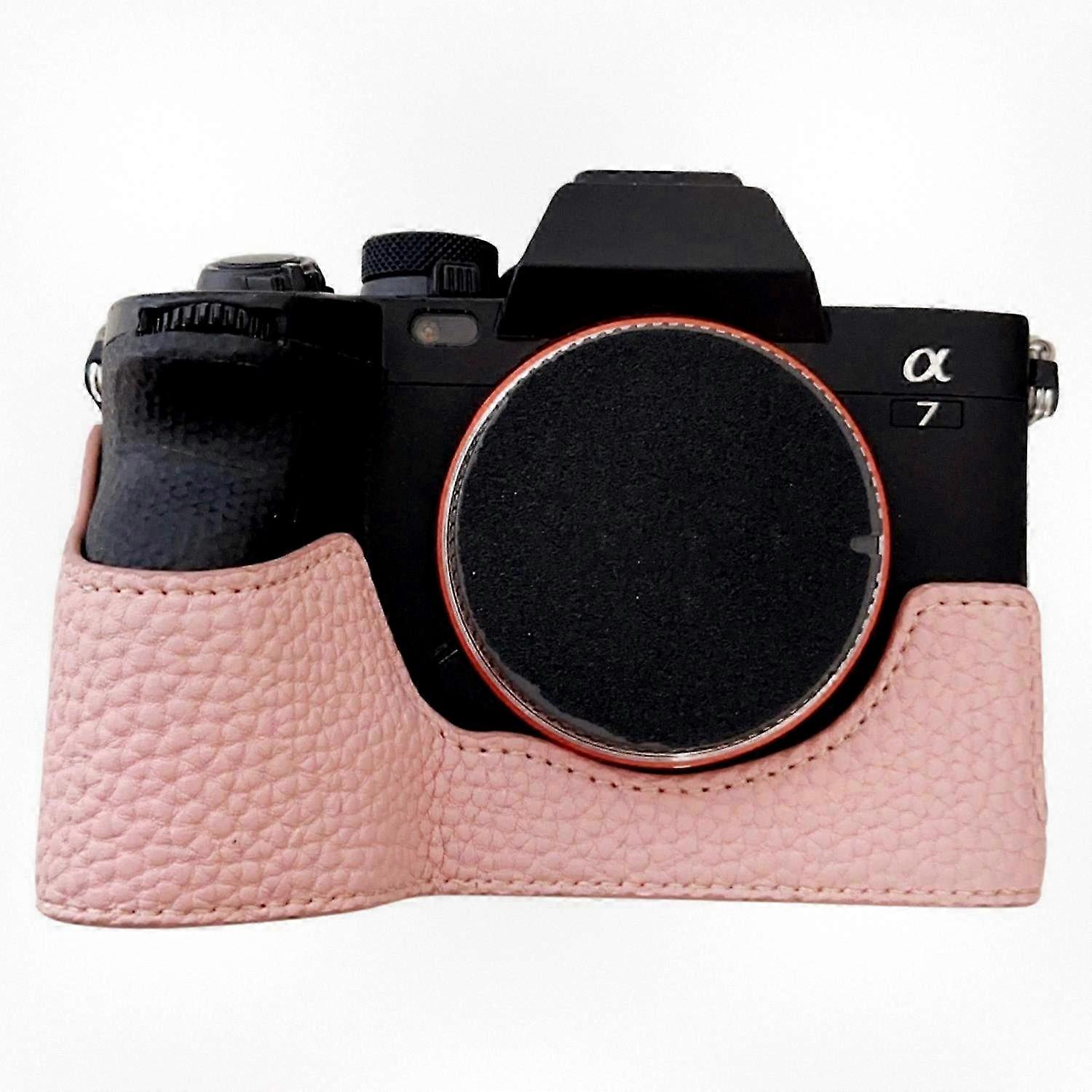 Camera Case with Large Cutout & Litchi Texture PU Leather Protection for Sony A7R V, A7 IV, A7S III, and Alpha 1 Models