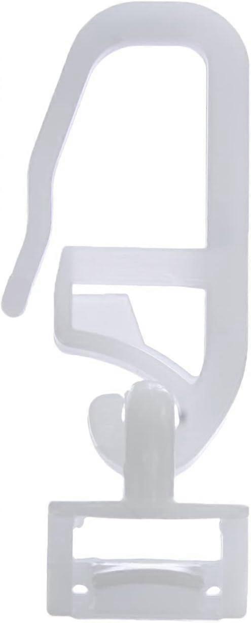 20 Pieces, Plastic, White, Clip-on Slide with Folding Hook included,