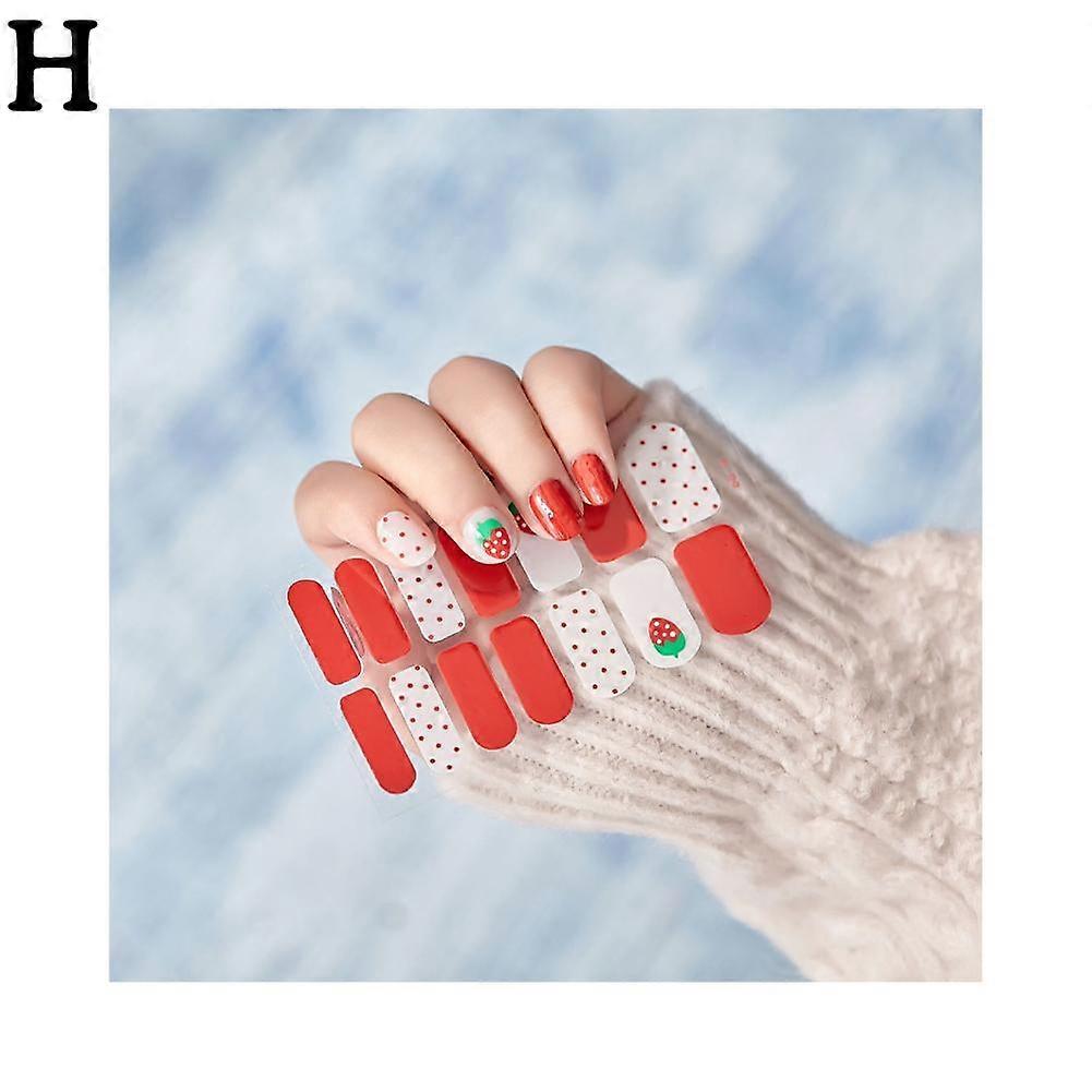 14-Piece Reusable False Nail Set with Adhesive for Easy At-Home Manicure Application