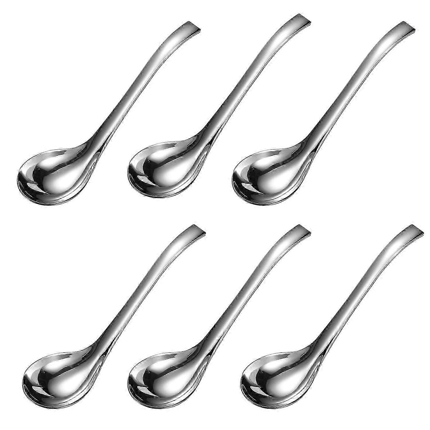 6 Pieces Round Thickened Soup and Cereal Spoons