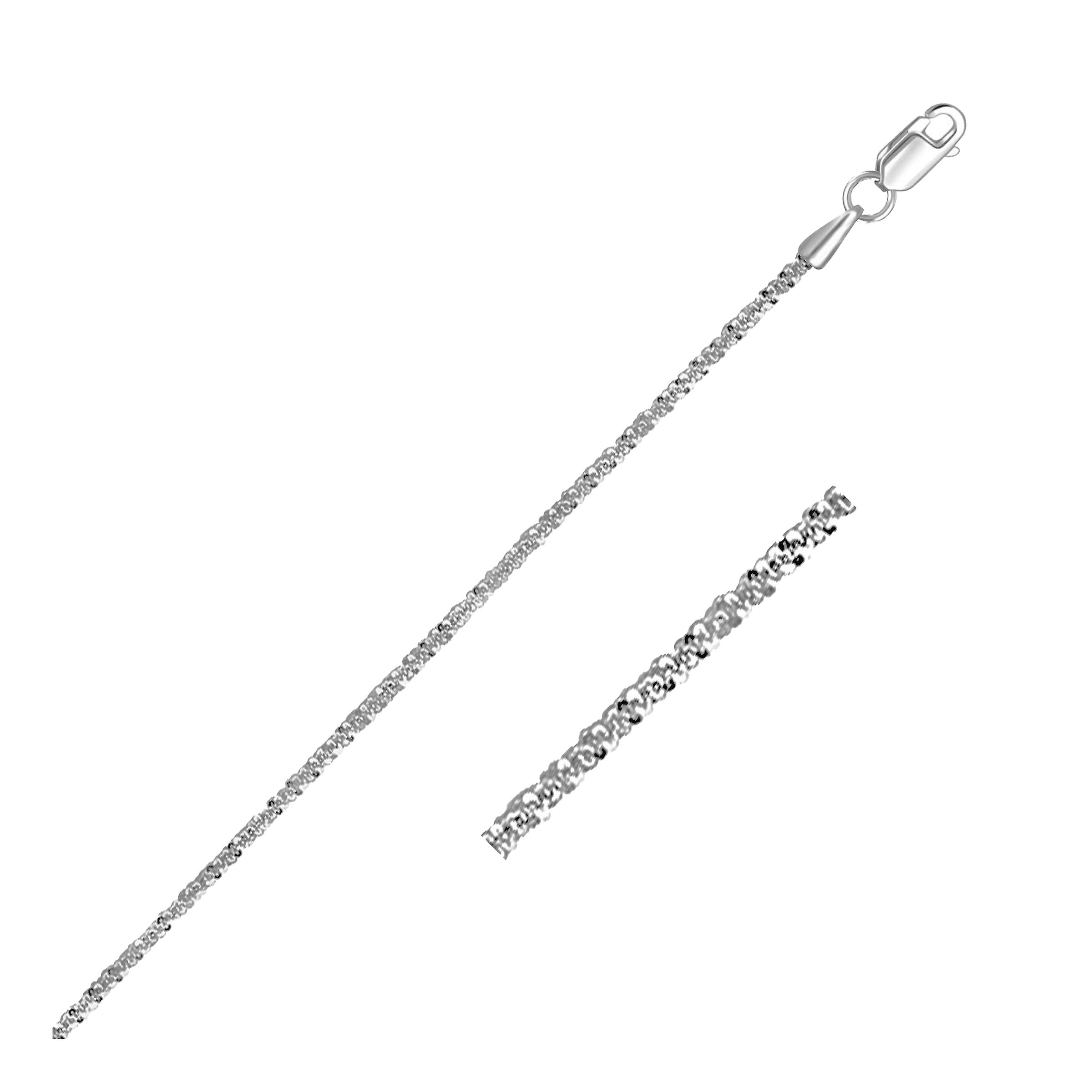 14kホワイトゴールドスパークルチェーン1.0mm