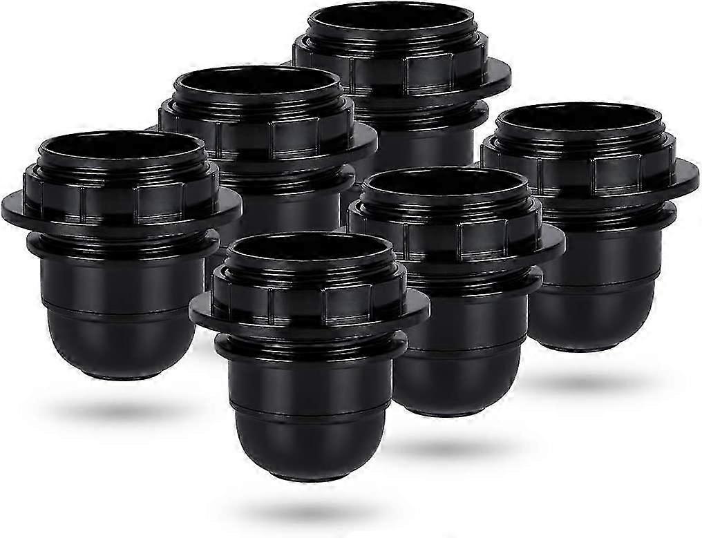 Black e27 screw socket - 6x e27 lamp socket plastic ring - e27 bulb socket - e27 bulb socket holde p