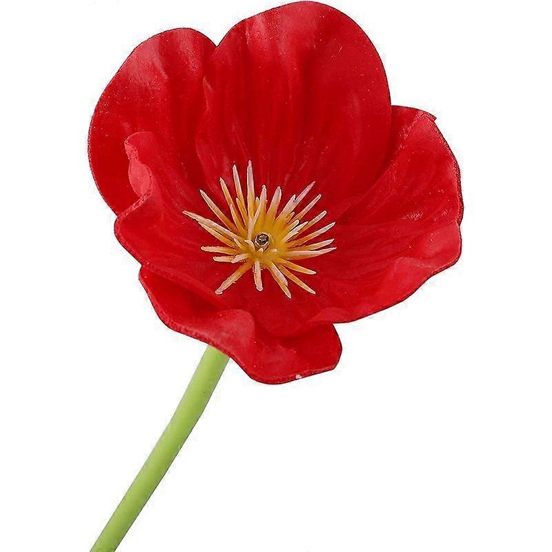 Set of 10 Artificial Silk Latex Poppy Flowers Realistic Touch