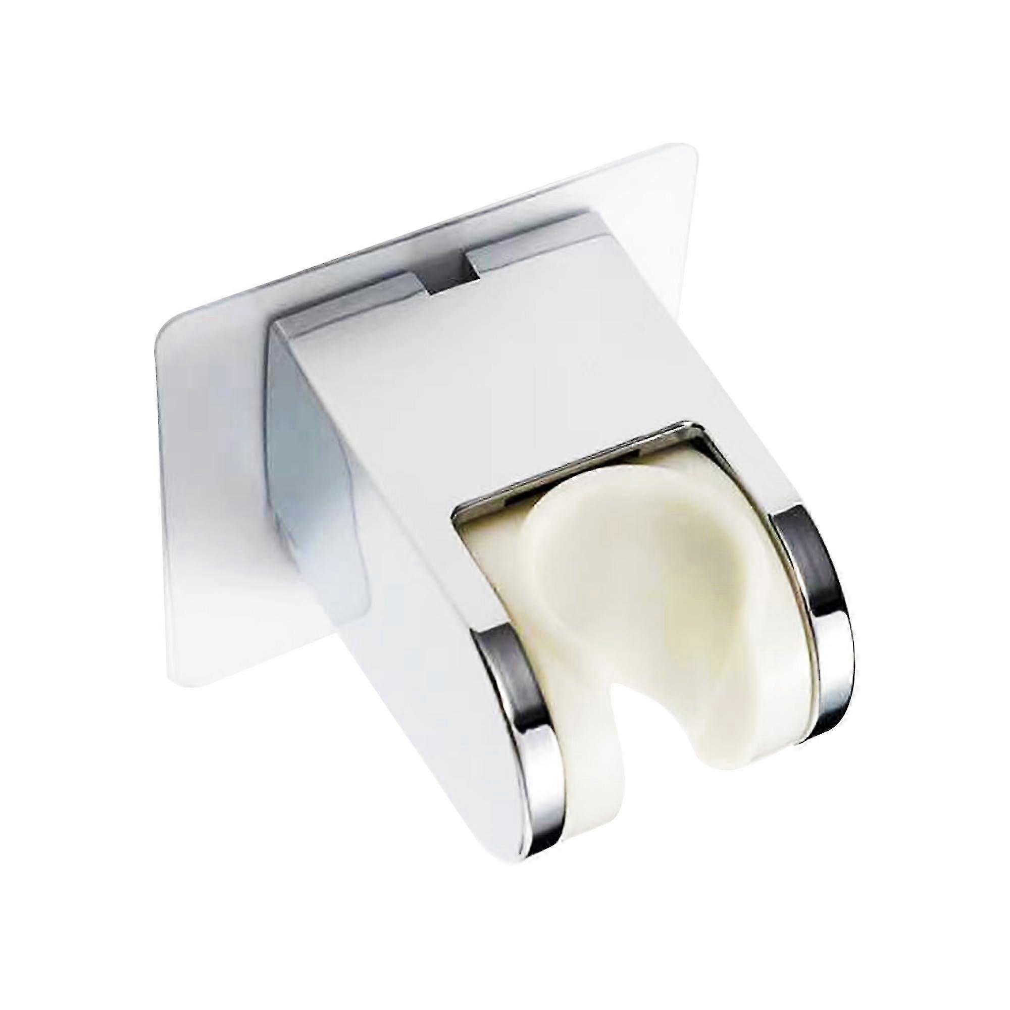 Adjustable Hand Shower Holder with Strong Adhesive for Wall Mounting, Drilling Required, Stylish Silver Finish