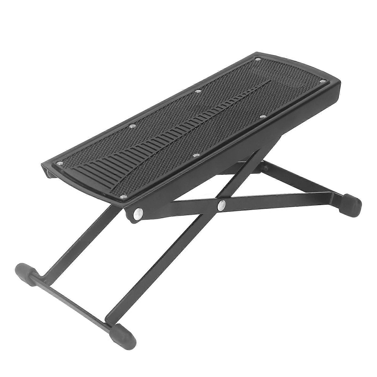6 Height Adjustable Guitar Foot Rest Stand with Non Slip Pad, Foldable Metal and Plastic for Comfortable Seating Position