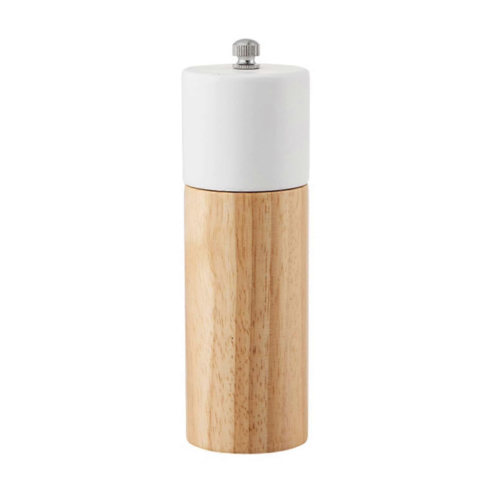 Manual rotor, 15.2 cm, adjustable, natural peppermill, kitchen tool, glass container, easy to clean, white
