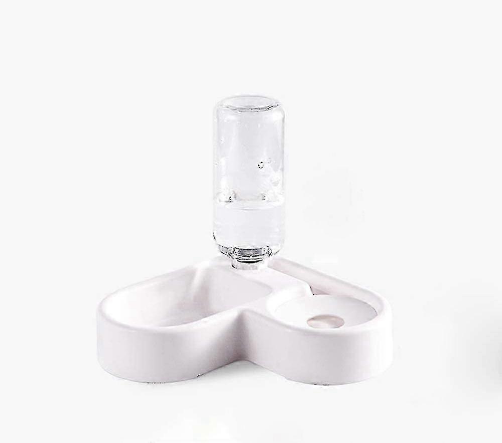 2 In 1 Automatic Feeder For Cats Dogs Anti-overflow Non-slip White 2025