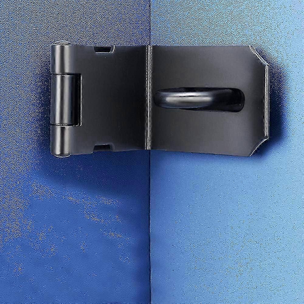 Door Hasp Latch 90 Degree, Stainless Steel Right Angle Padlock Hasp Locking Latch Security Door Clasp Hasp Lock Latch for Push/Sliding/Barn Door