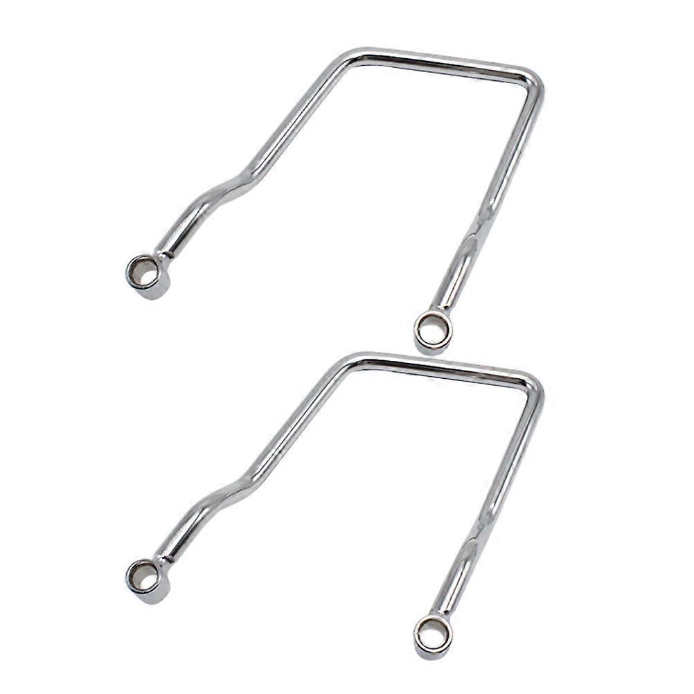 Side Saddle Bag Support Rack Hard Stable Support For Long Rides Silver 17.00X11.00X3.00CM 1 Pair