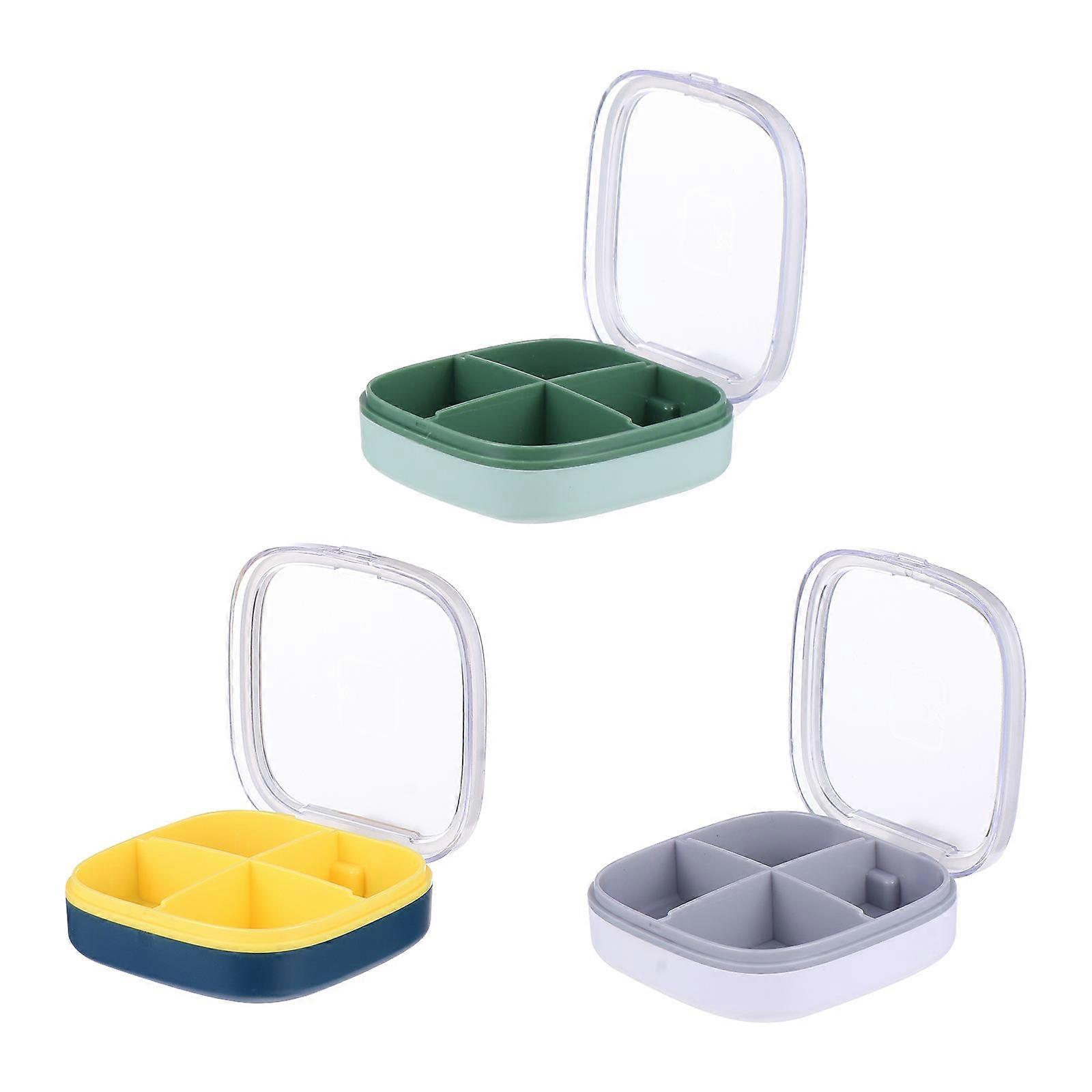 Compact Pill Case Pill Organizer Case Moistproof Home Use Green 3PCS