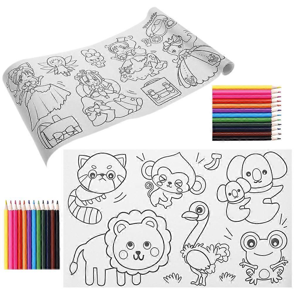 Coloring Paper For Kids Graffiti Roll Poster Parent-Child Activities Outdoor Activities Assorted Color 300X30CM 1 Set