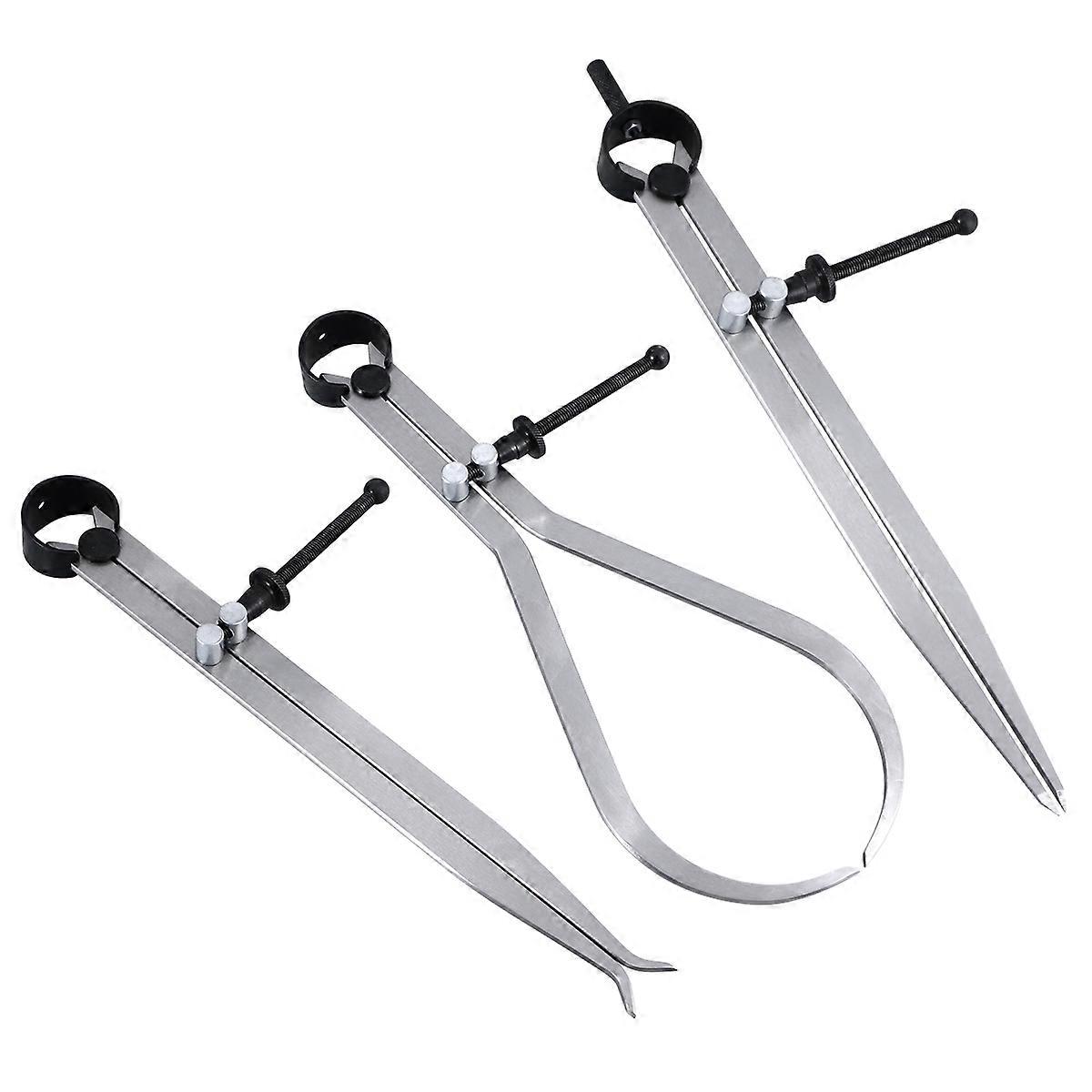 Divider Caliper Set Measuring Silver 8 Inch Fine Adjustment 3Pcs