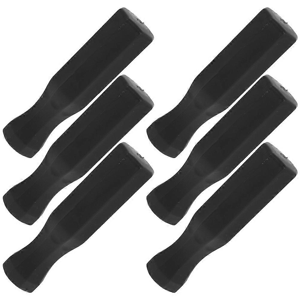 Professional Table Soccer Handles 6Pcs Black Replacement Foosball Grips For Friend Gatherings Durable