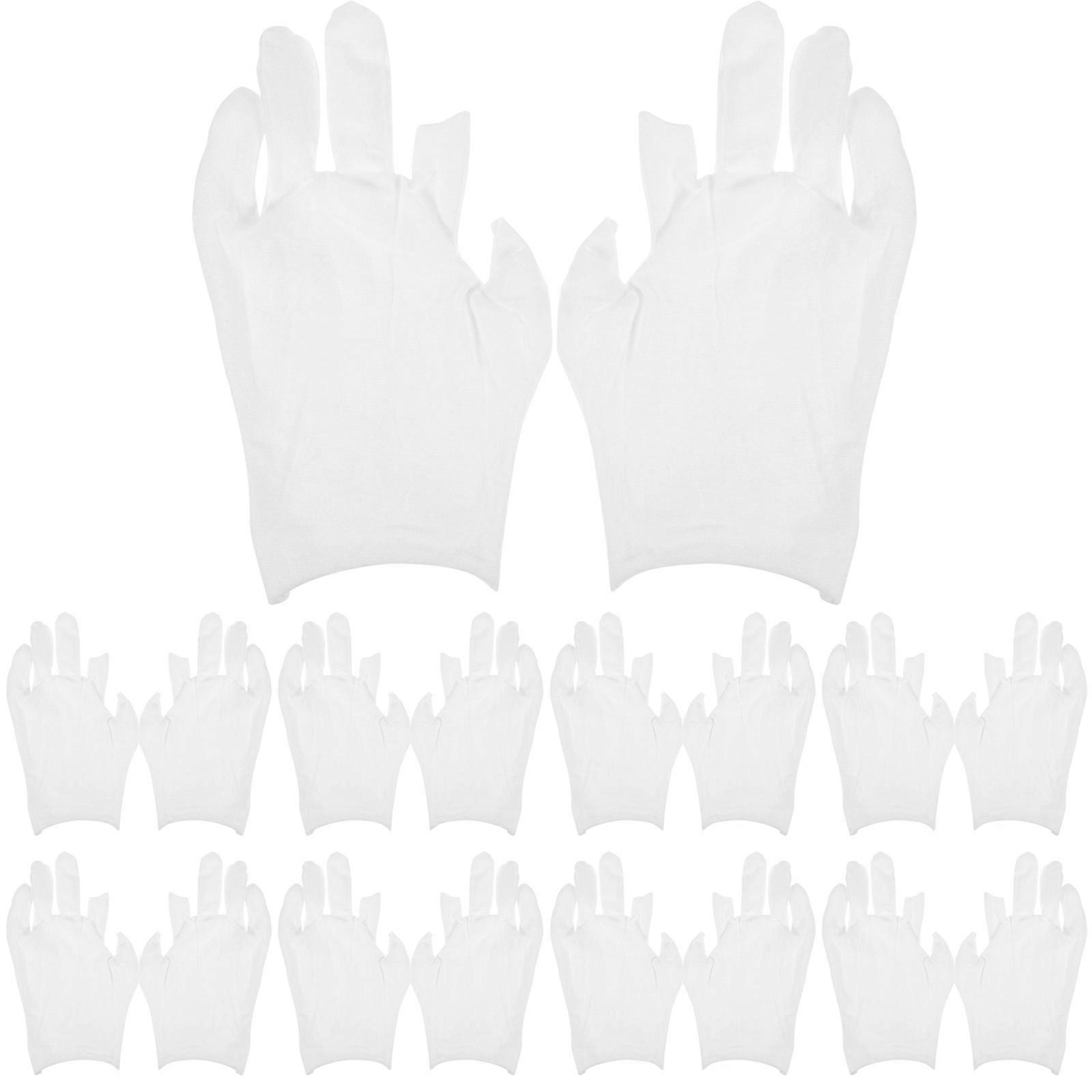 Moisturizing White Cotton Gloves for Dry Hands Soft, Breathable, Fingerless Design for Comfort and Formal Occasions