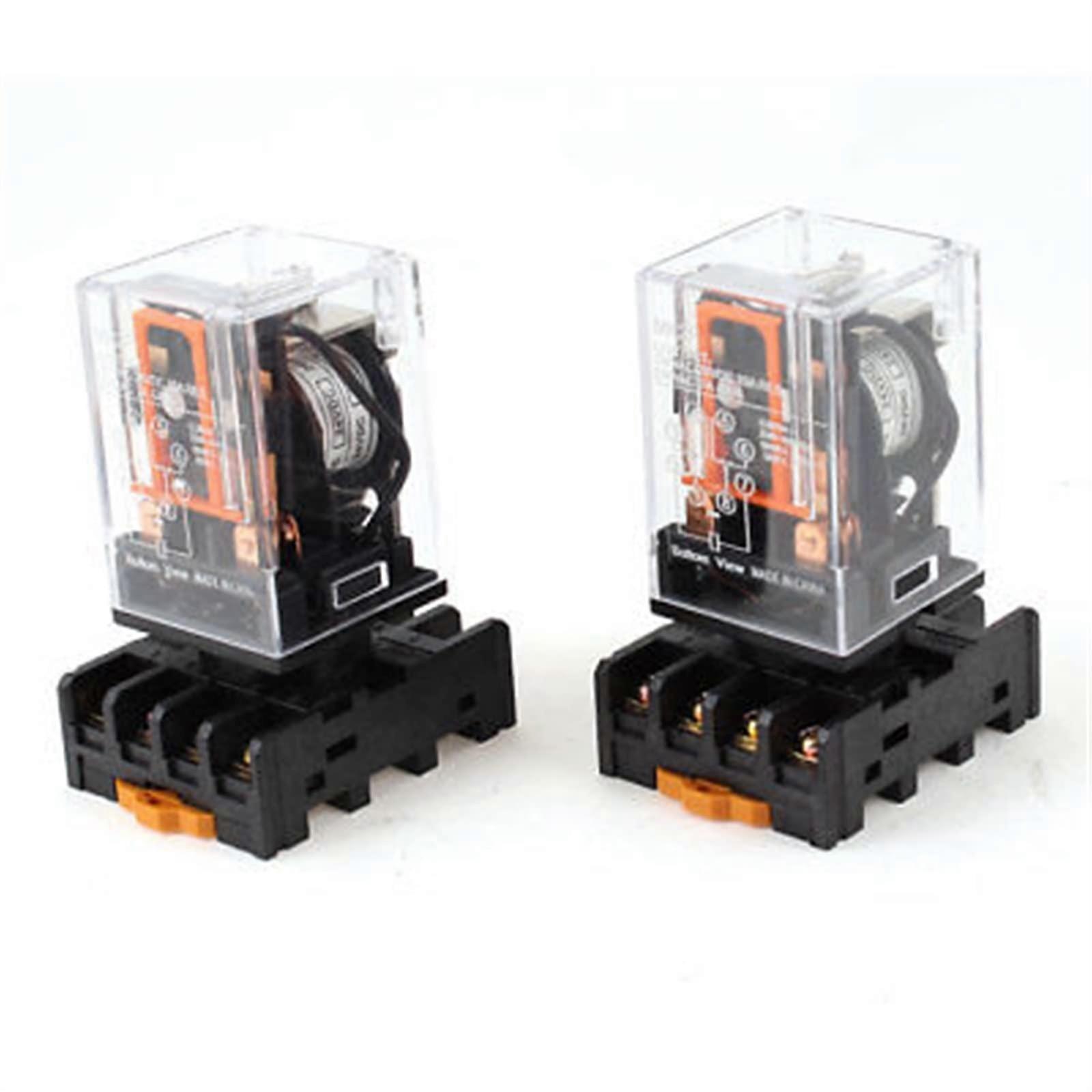 DC 24 V coil voltage 8pole DPDT electromagnetic power relay, 2 pieces with socket Ref: 4423