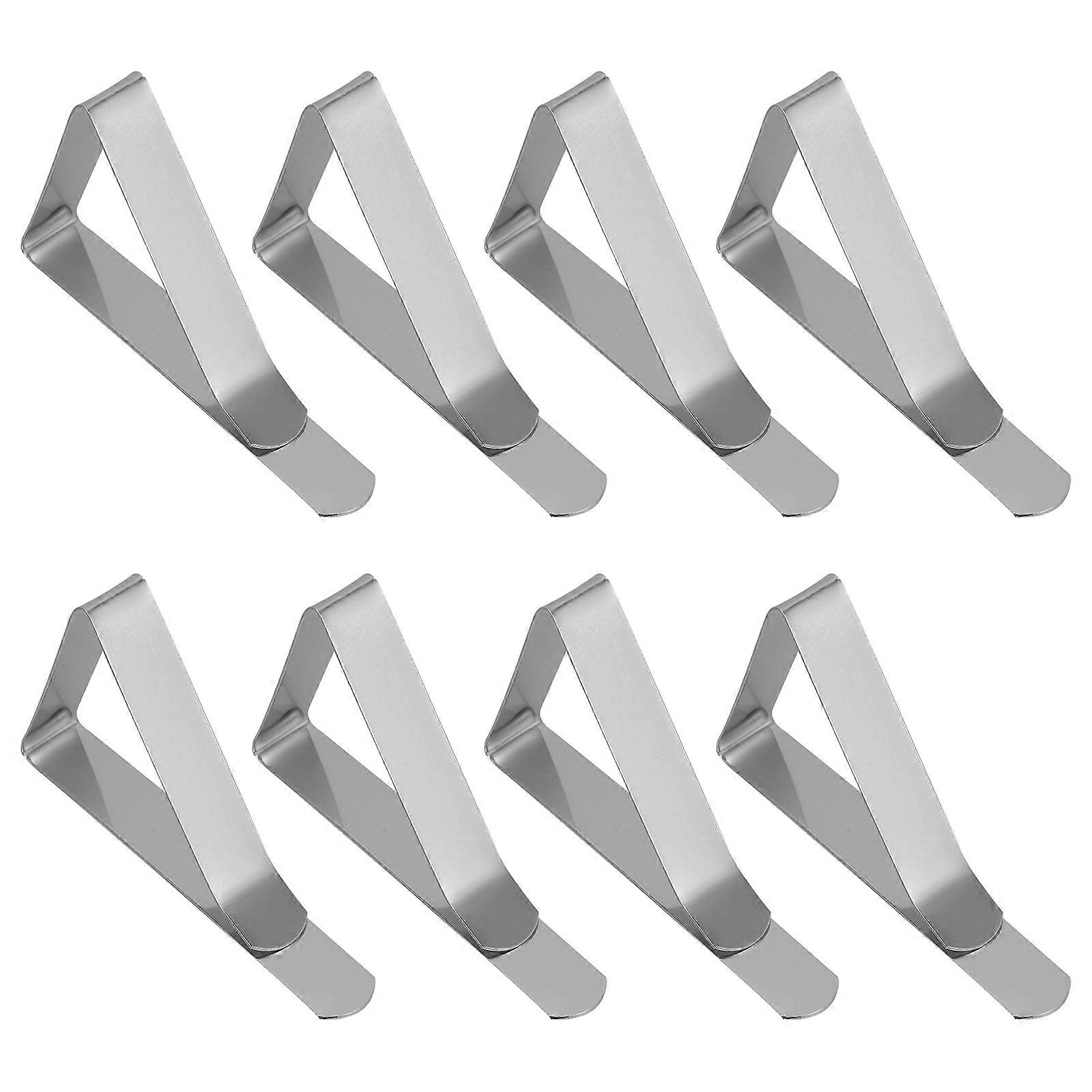 Table Cloths Clips Triangle Tablecloth Clips Windproof For Home Users 8Pcs Silver