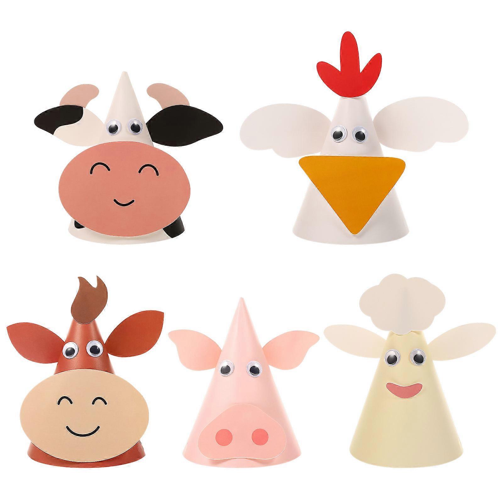 Paper Hats for Kids Adorable Design Sheep Shape Assorted Color 16x11x11cm Comfortable Wearing 5Pcs