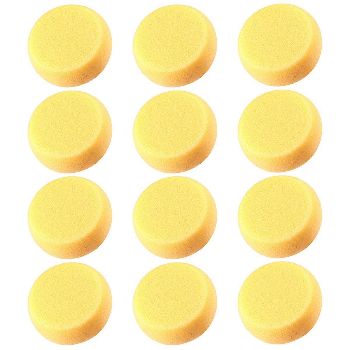 Éponge de peinture ronde Healifty synthétique aquarelle artiste éponges pour peindre artisanat poterie jaune 7,5 x 3 cm absorbant 12Pcs