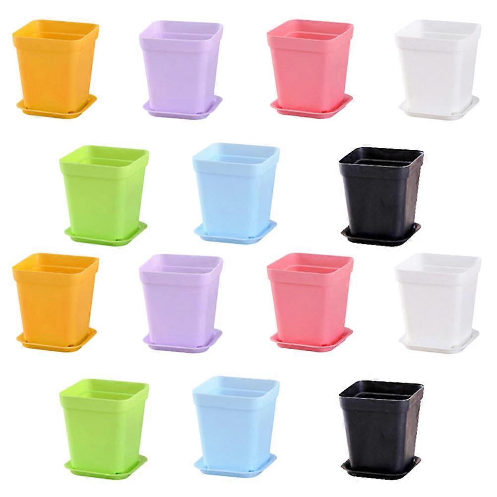 Cactus Planter Practical Planting Pot Assorted Color Office Use 10X10X8.5cm 20Sets