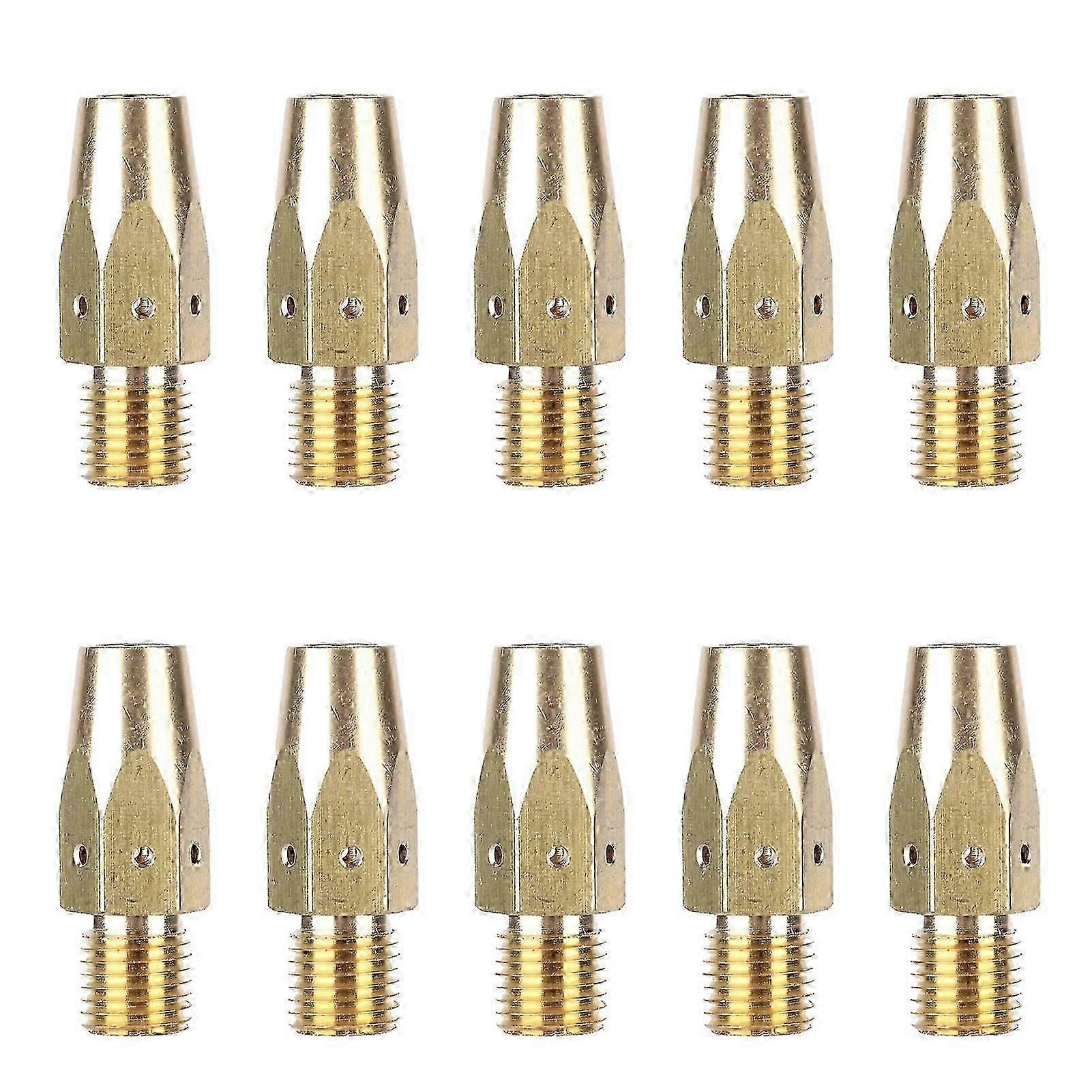 10Pcs Welding Nozzles Brass Stable Performance Threaded Interface Glossy Hardware Tools