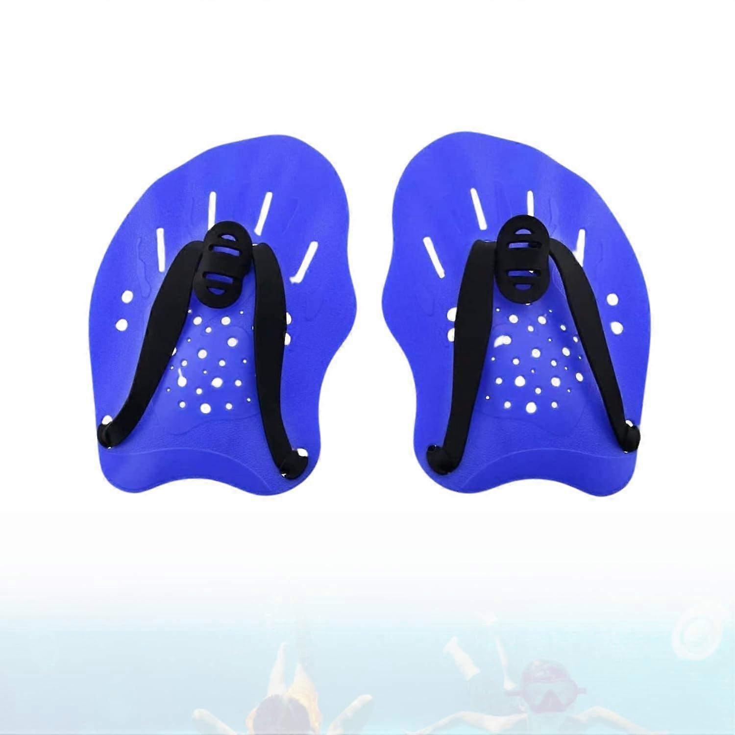 Swim Hand Paddles - Adjustable Straps For Training, Upper-Body Resistance, Universal Fit, One Pair, Water Gloves For Adults