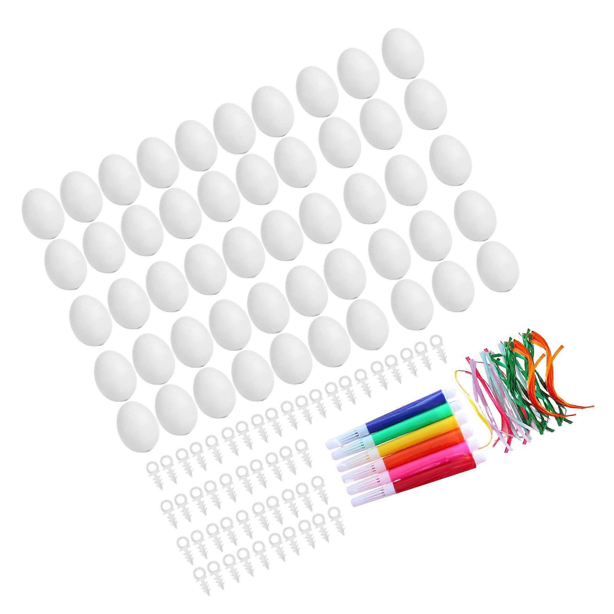 DIY Unpainted Easter Eggs Kit 50pcs for Kids Decorative