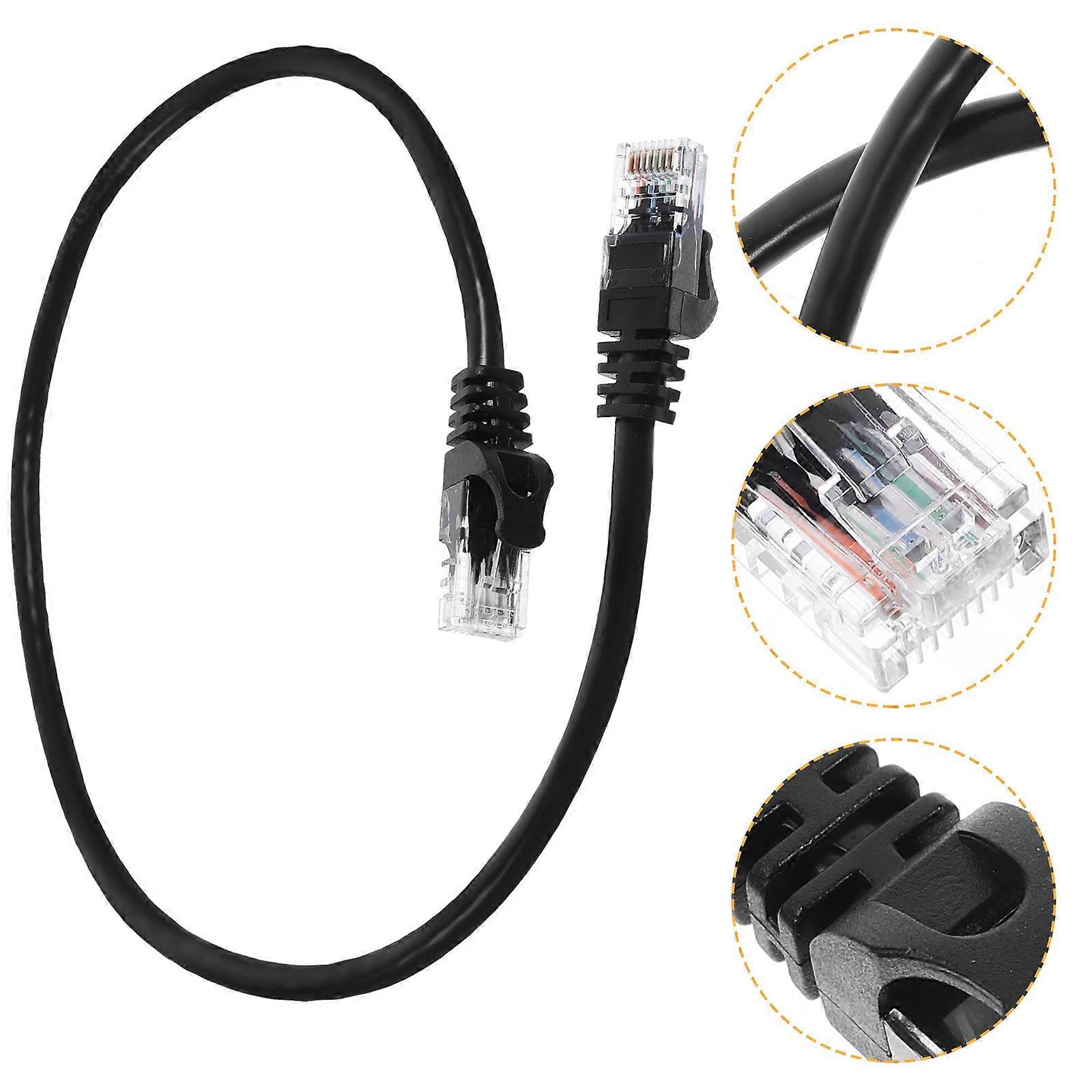 2pcs Networking Cable Ethernet Cord for Computer and Router, Durable Construction, Versatile Black Design