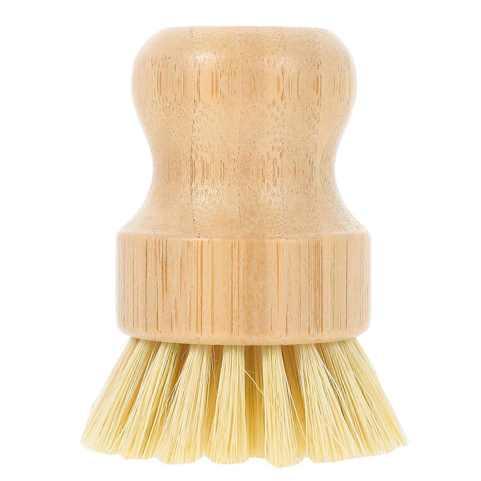 Convenient Vegetable Brush Multi Function For Kitchen Use Cleaning Vegetables And Fruits 8x6x6cm Bamboo 1Pack