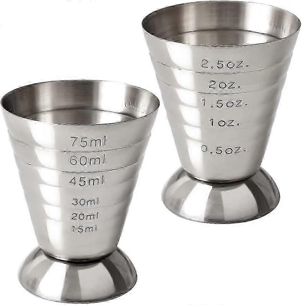 Edelstahl 2,5 oz Messbecher 2er Set