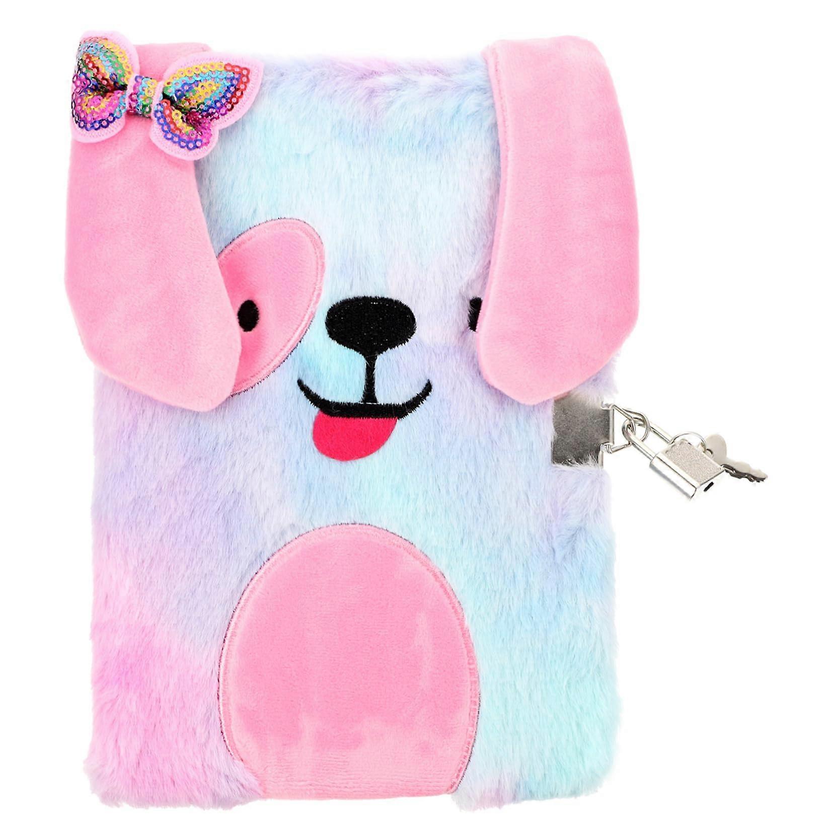 Plush Notebook with Lock for Cartoon Diary, Soft Cover, Lightweight, Smooth Pages, Promotes Writing Skills and Creativity