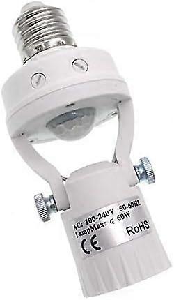 Motion Sensor Light Socket, E27 Screw Bulb Adapter, Smart Night Light Control for Storage Room, Garage Lighting (Dimmable) ZeGoods