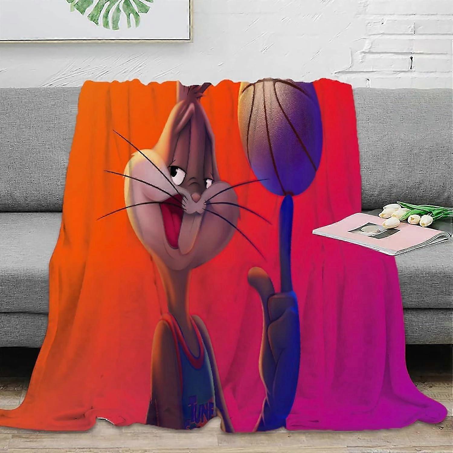 Mjuk mysig flanellfilt 3D tecknad kanin tjock varm varm fleecepläd för vuxna på hösten / vintern