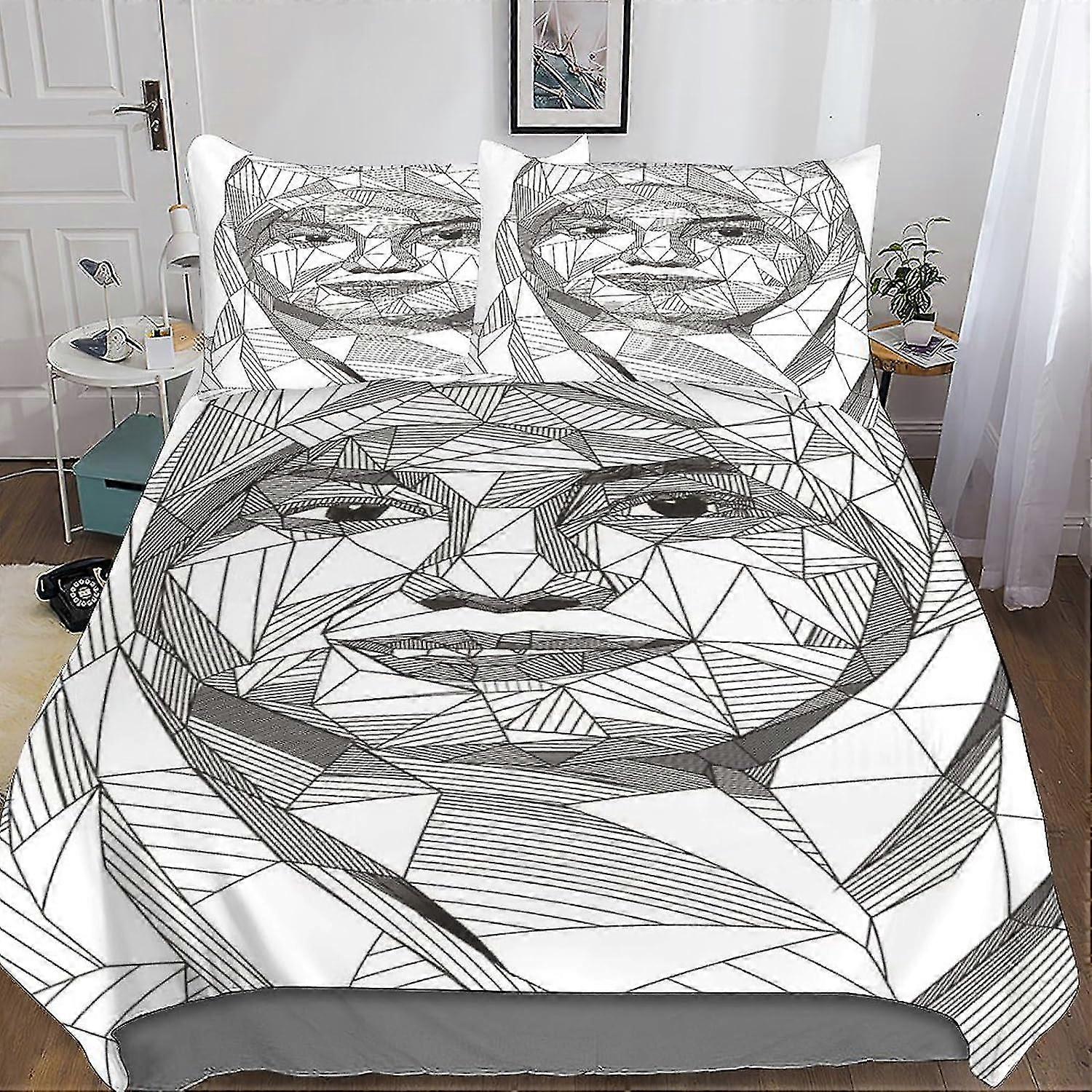 Conjunto de capa de edredom impresso com padrões geométricos para adolescentes, conjunto de cama de 3 peças para decoração de quarto