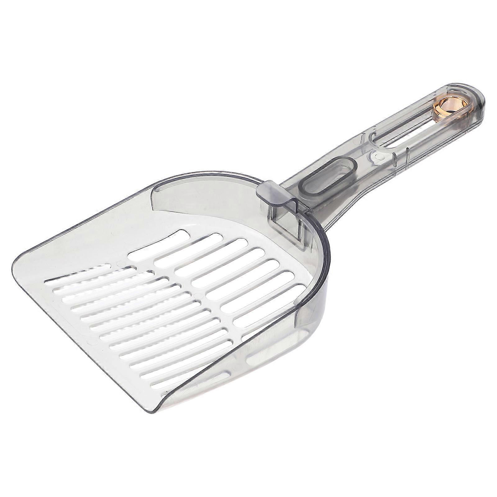 ABS Plastic Cat Litter Scoop with Long Handle and Holes for Tofu Cat Litter Grey 28.00X12.00X5.00CM 1Pack