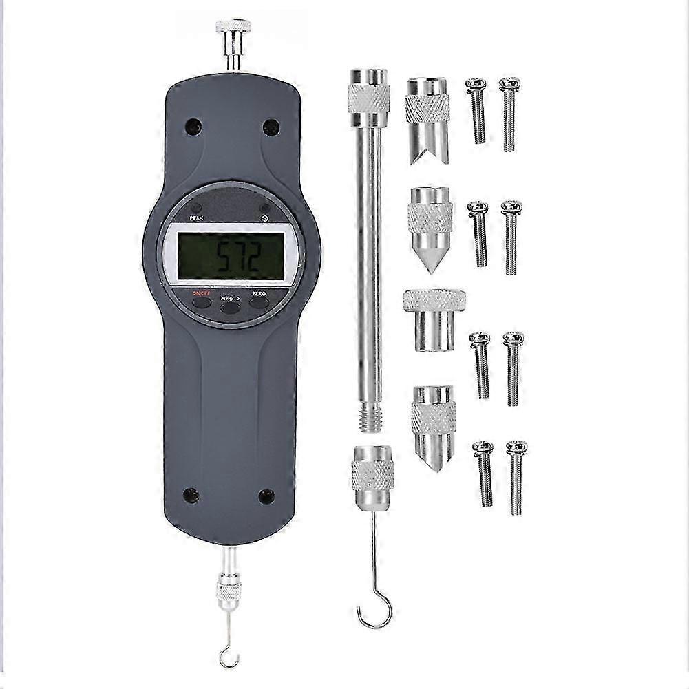 Digital Display Dynamometer Force Gauge Push and Pull Tester Meter with 5 Side Heads (30N)
