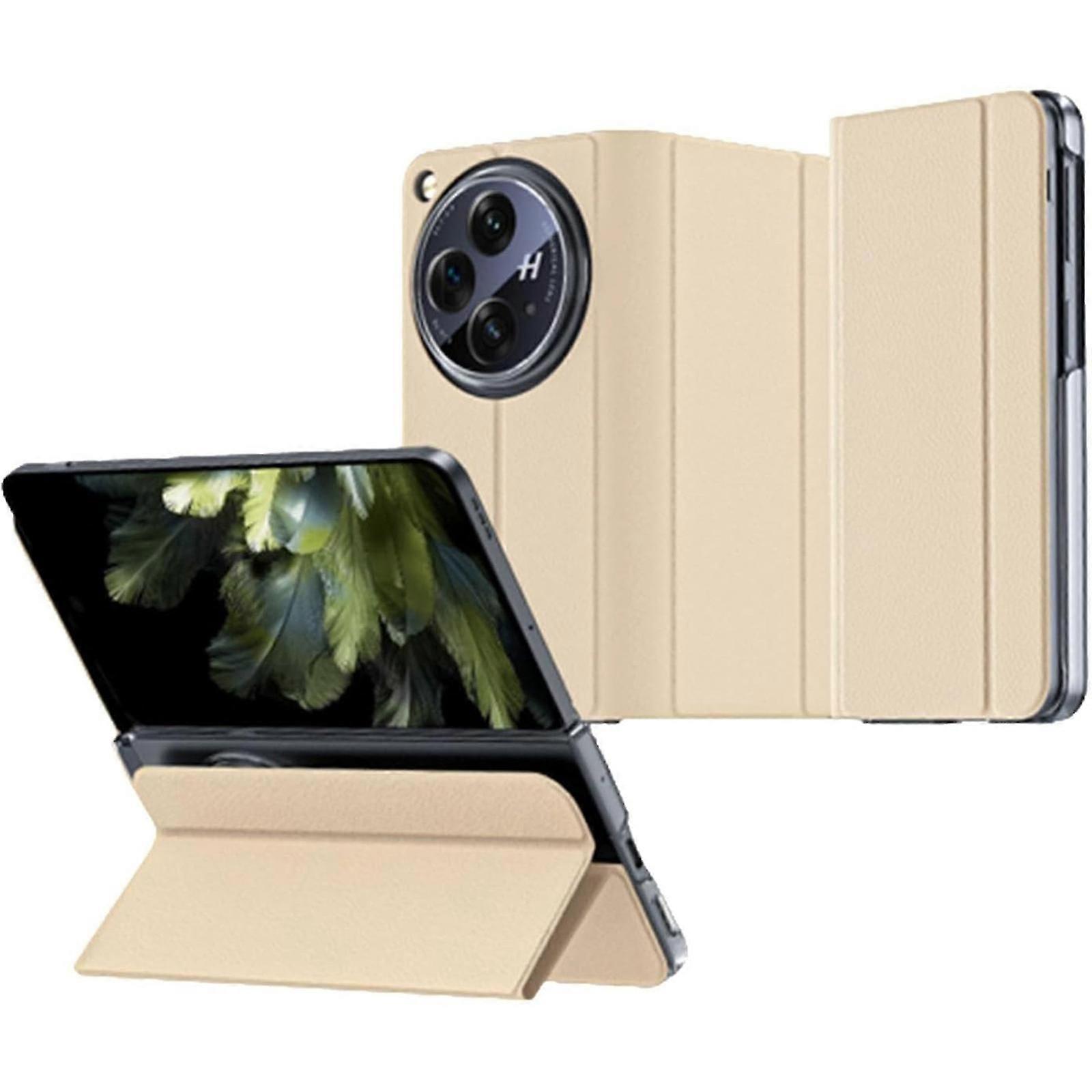 for OnePlus Open Case, Luxury Shockproof Magnetic Flip Case, PU Leather Kickstand Case Cover for OnePlus Open