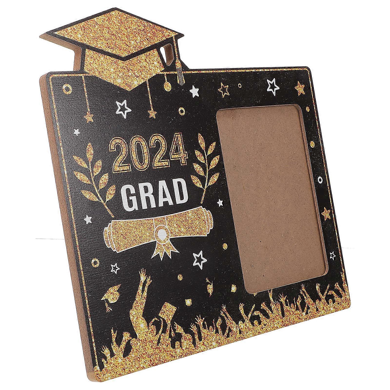 Graduation Table Ornament Wooden Photo Frame Rectangular Shape Background Decoration 1Pcs